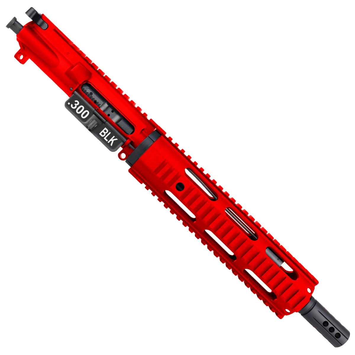 AR15 .300 Blackout Pistol Upper Assembly 10" Quadrail Handguard Complete w/ Charging Handle - Red