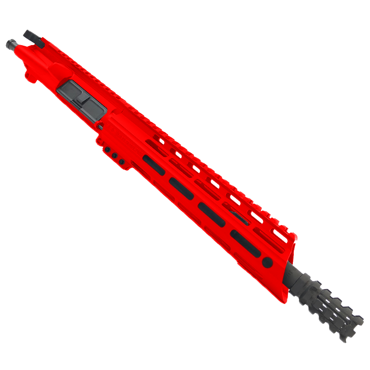 AR15 .300 Blackout Pistol Upper Assembly 10" Barrel Custom 10" Slanted MLOK Handguard Complete w/ Charging Handle - Red