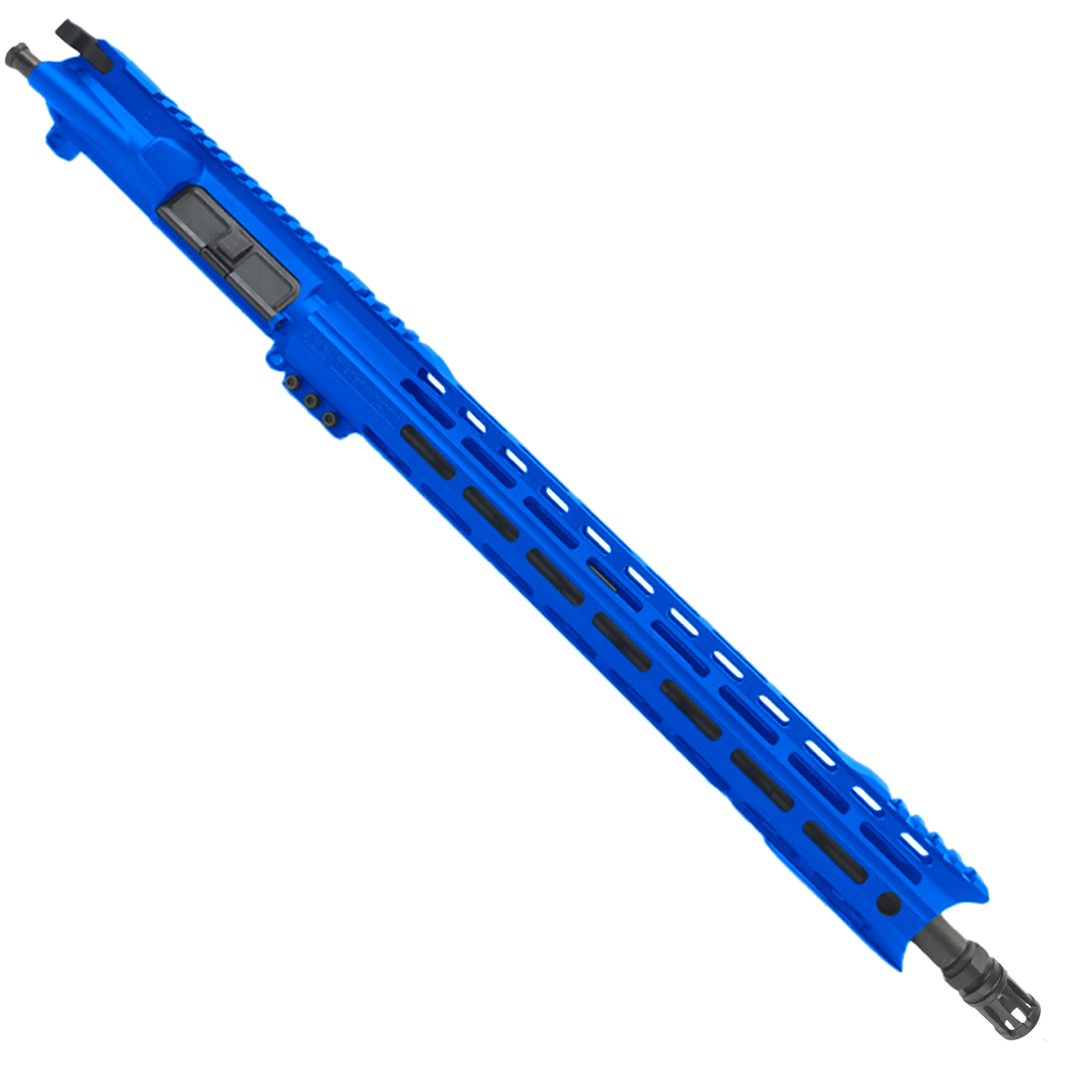 AR15 .300 AAC Blackout Rifle Upper Assembly 16" Barrel Custom 15" Top Cut Hybrid MLOK Handguard Complete w/ BCG & Charging Handle - Flame Blue