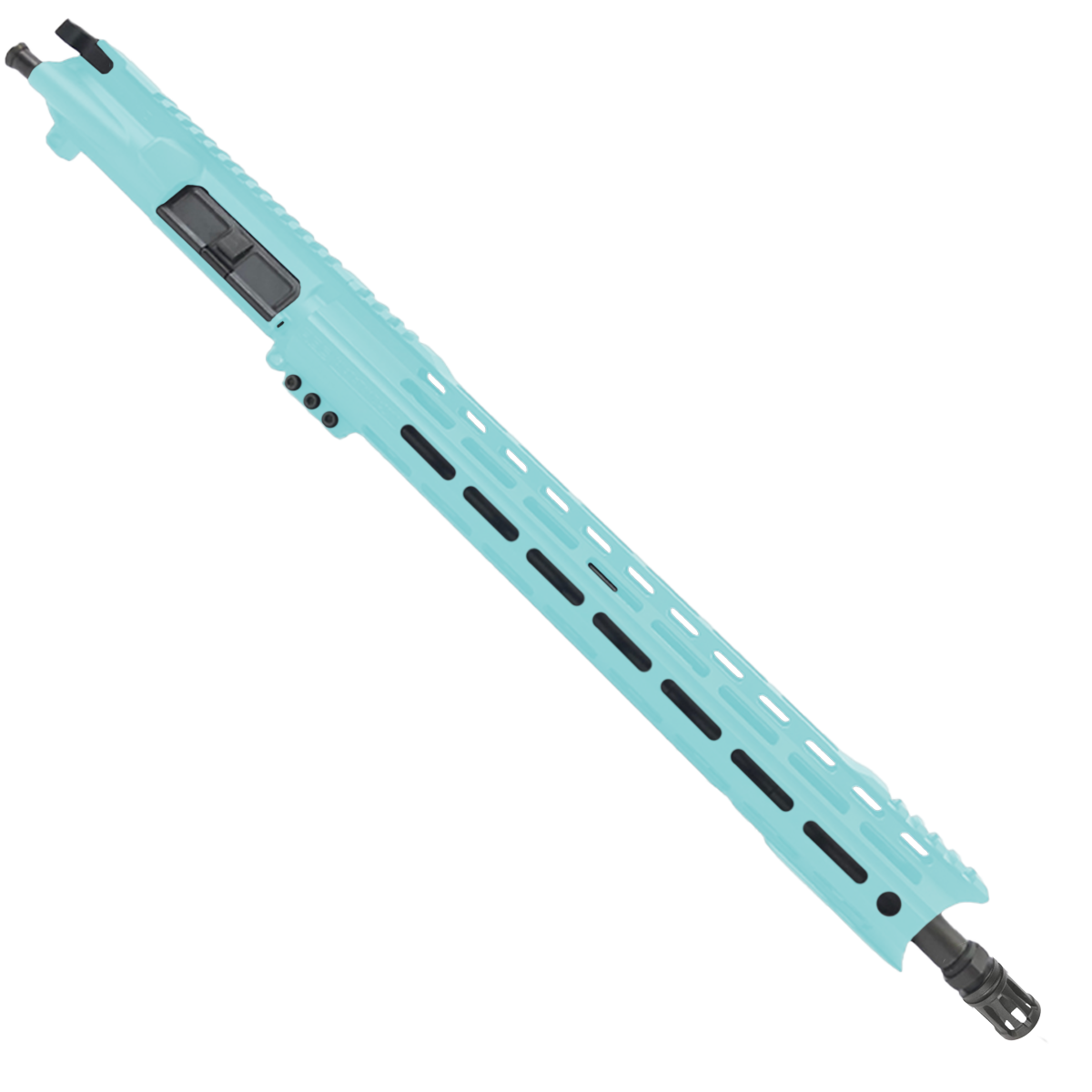 AR15 .300 AAC Blackout Rifle Upper Assembly 16" Barrel Custom 15" Top Cut Hybrid MLOK Handguard Complete w/ BCG & Charging Handle - Robins Egg Blue