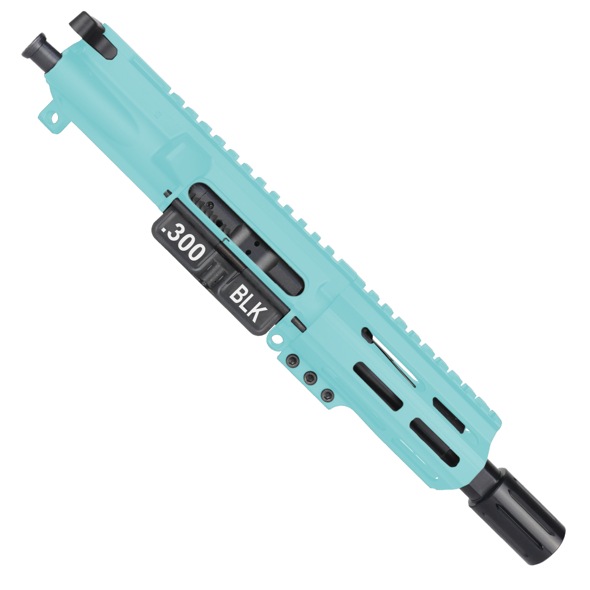 AR15 .300 Blackout Micro Pistol Upper Assembly 5" Barrel MLOK Handguard w/ Charging Handle - Robbin's Egg Blue