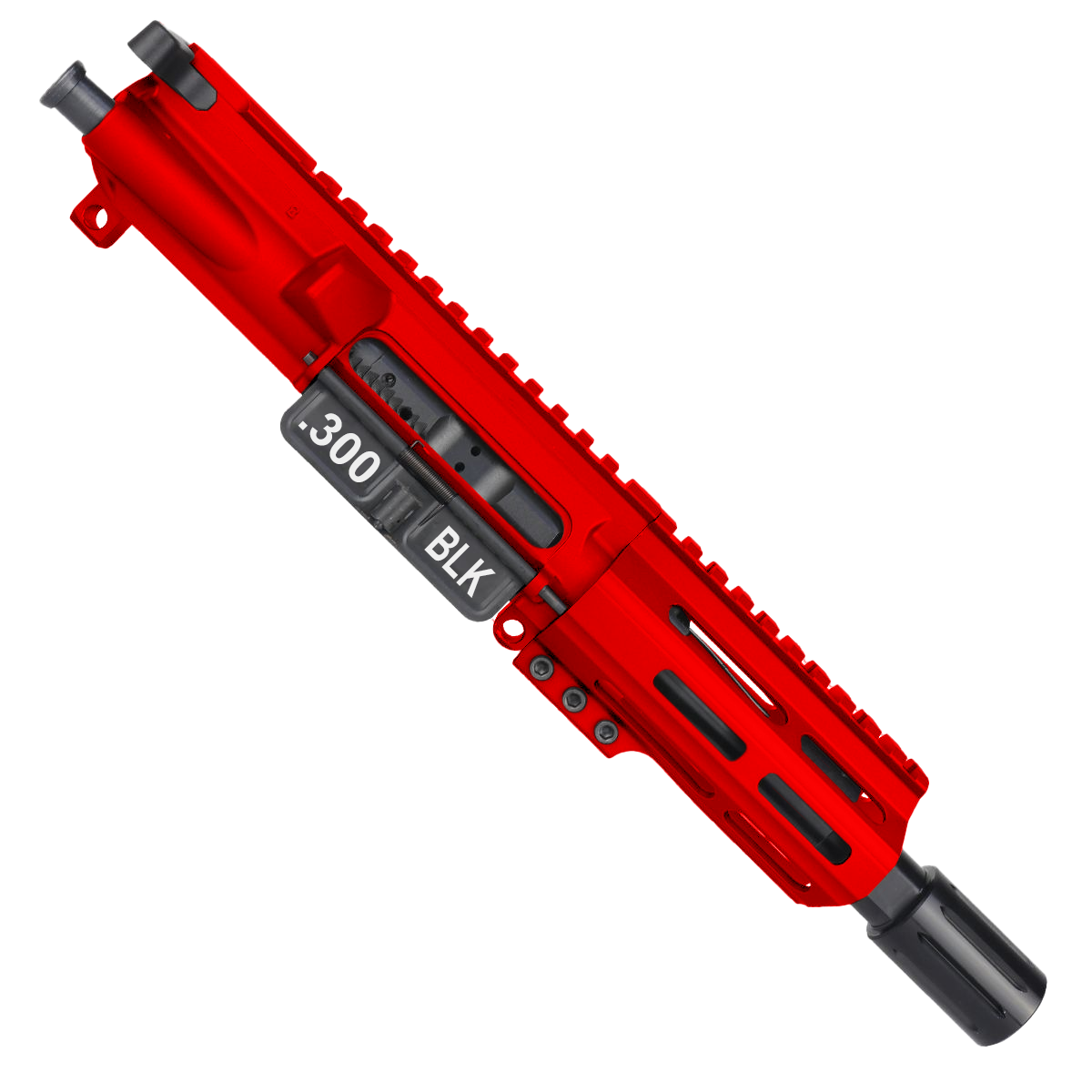 AR15 .300 Blackout Pistol Upper Assembly 5" Barrel MLOK Handguard w/ Charging Handle - Red