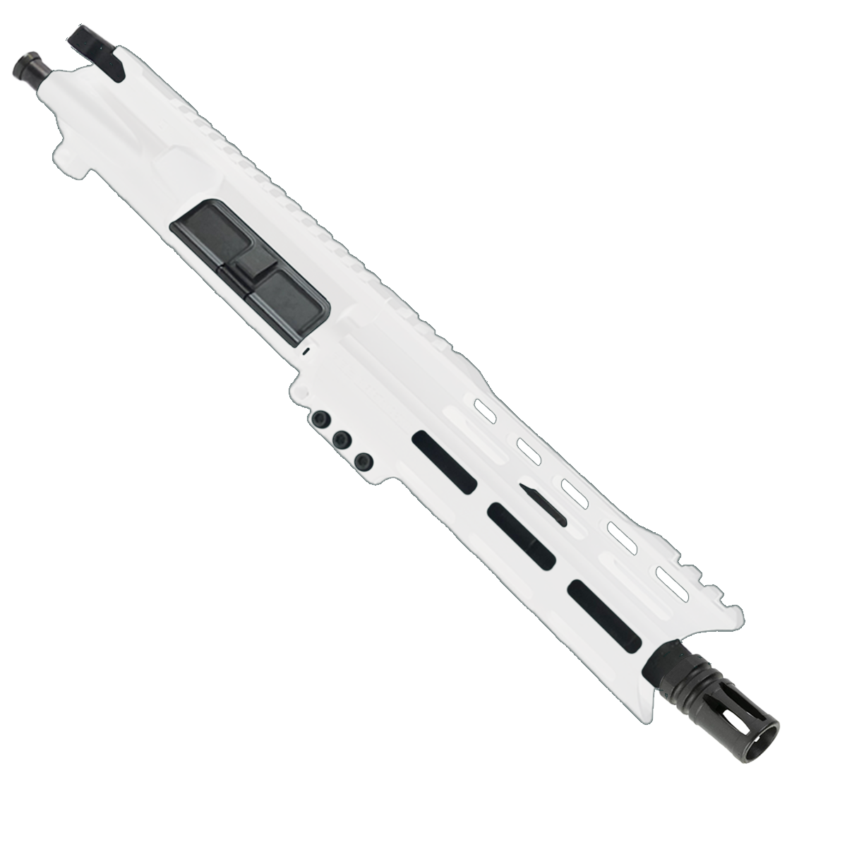 AR-300 .300 AAC Blackout Pistol Upper Assembly 7" Barrel Custom 7" Top Cut Hybrid MLOK Handguard Complete w/ Charging Handle - Storm Trooper White