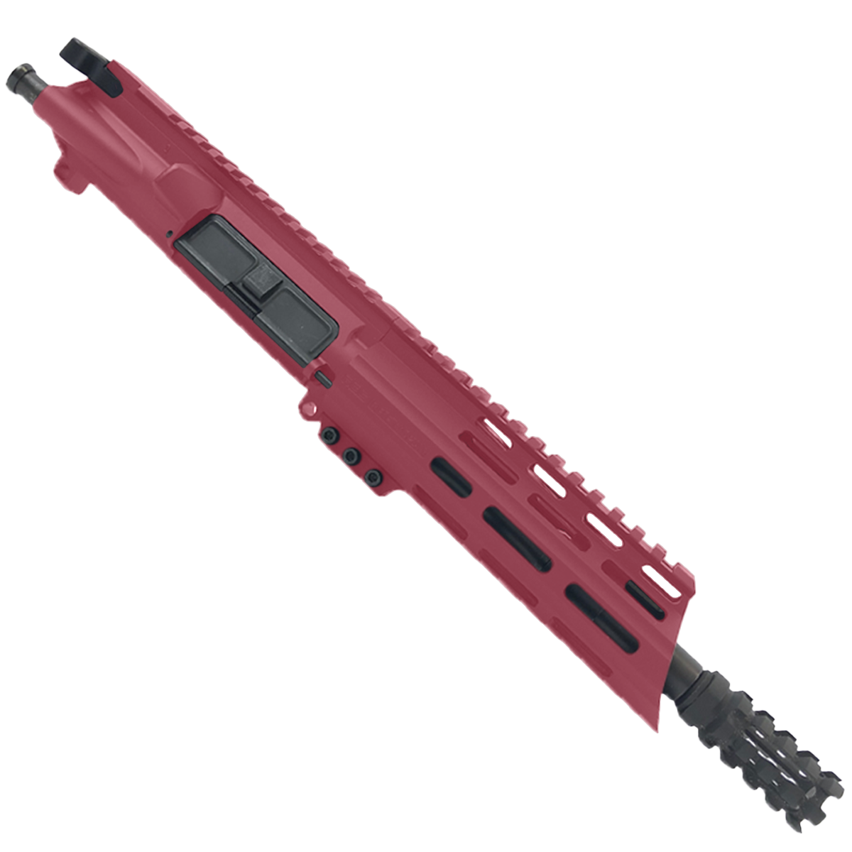 AR15 .300 Blackout Pistol Upper Assembly 7" Barrel Custom 7" Slanted MLOK Handguard Complete w/ BCG & Charging Handle - Cranberry Frost
