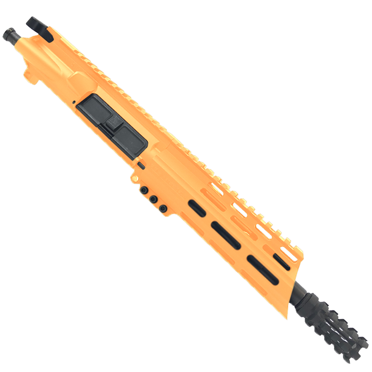 AR15 .300 Blackout Pistol Upper Assembly 7" Barrel Custom 7" Slanted MLOK Handguard Complete w/ BCG & Charging Handle - Tequila Sunrise Orange