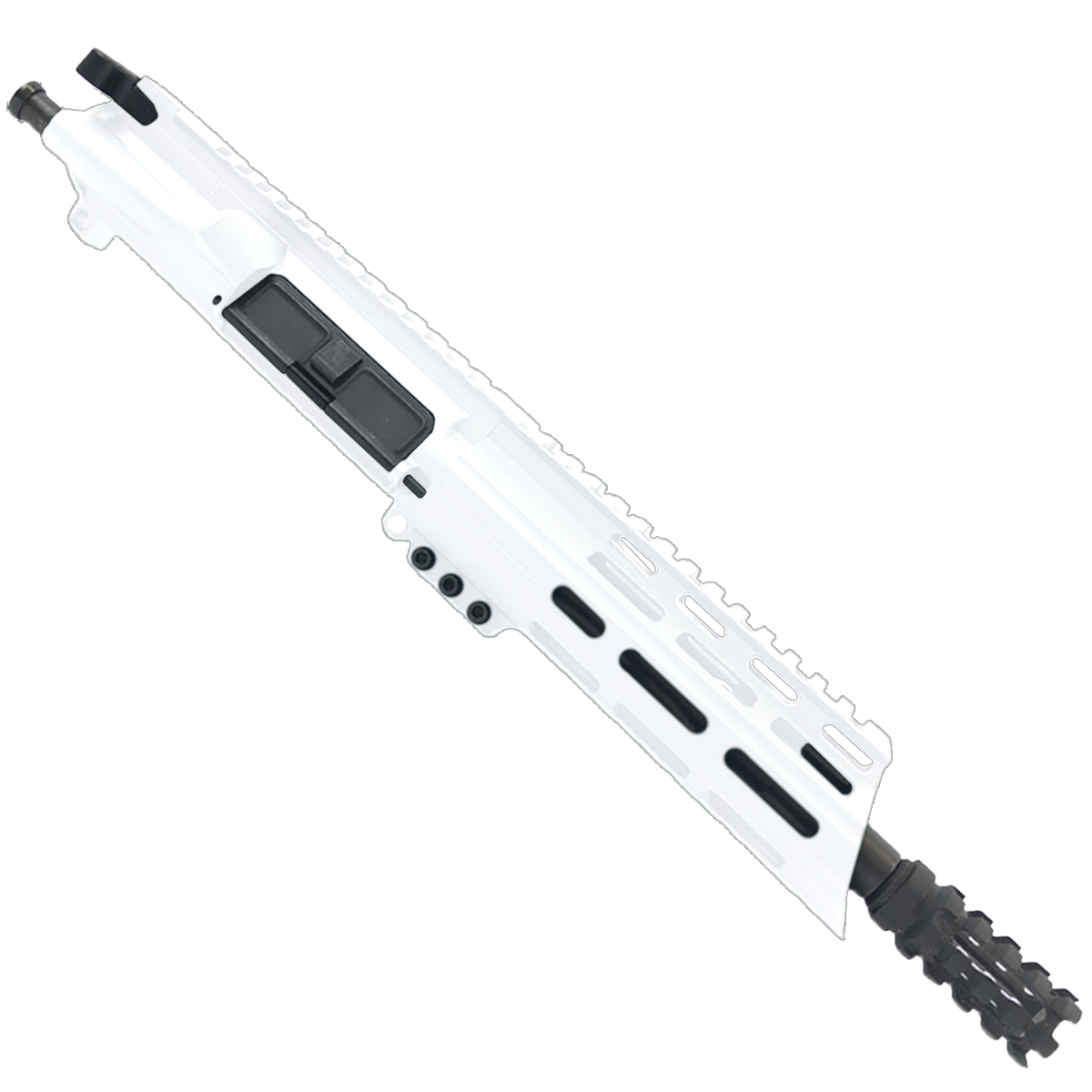 AR15 .300 Blackout Pistol Upper Assembly 7" Barrel Custom 7" Slanted MLOK Handguard Complete w/ BCG & Charging Handle - Storm Trooper White