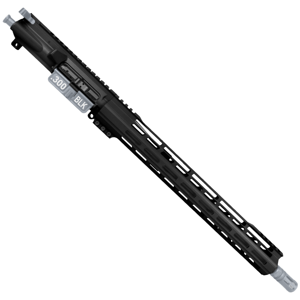 AR-15 .300 Blackout Two-Tone Complete Upper Build Assembly 16" Barrel 15" Lightweight Hybrid MLOK Handguard - Black and Sniper Gray