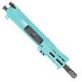 AR15 .300 Blackout Micro Pistol Upper Assembly 5" Barrel Custom 4" MLOK Handguard - Robins Egg Blue