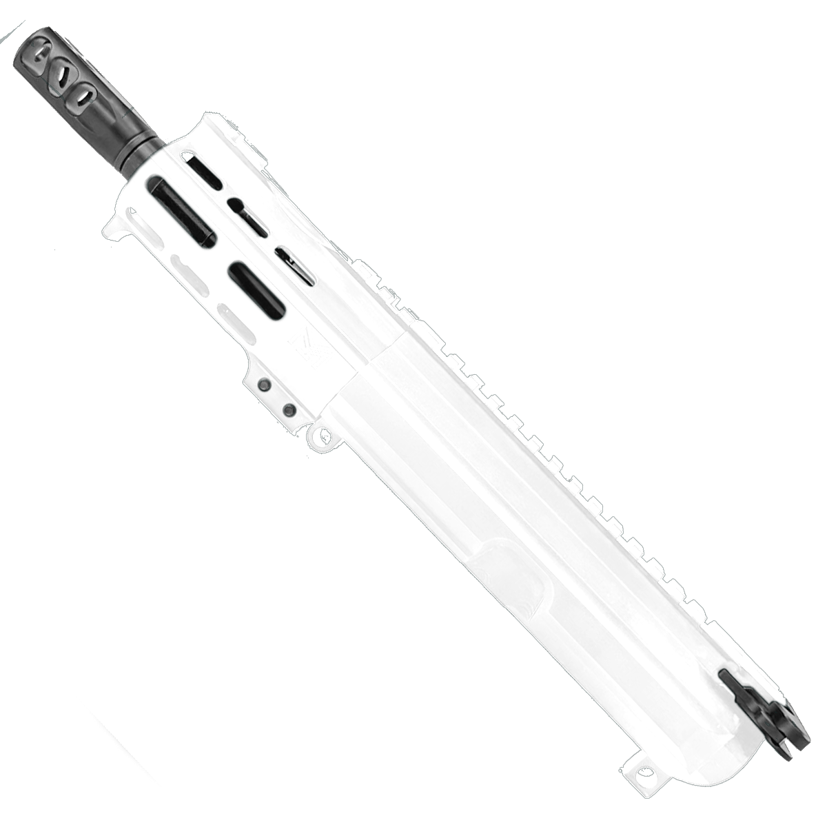 AR15 .300 Blackout Micro Pistol Upper Assembly 5" Barrel Custom 4" MLOK Handguard - Storm Trooper White