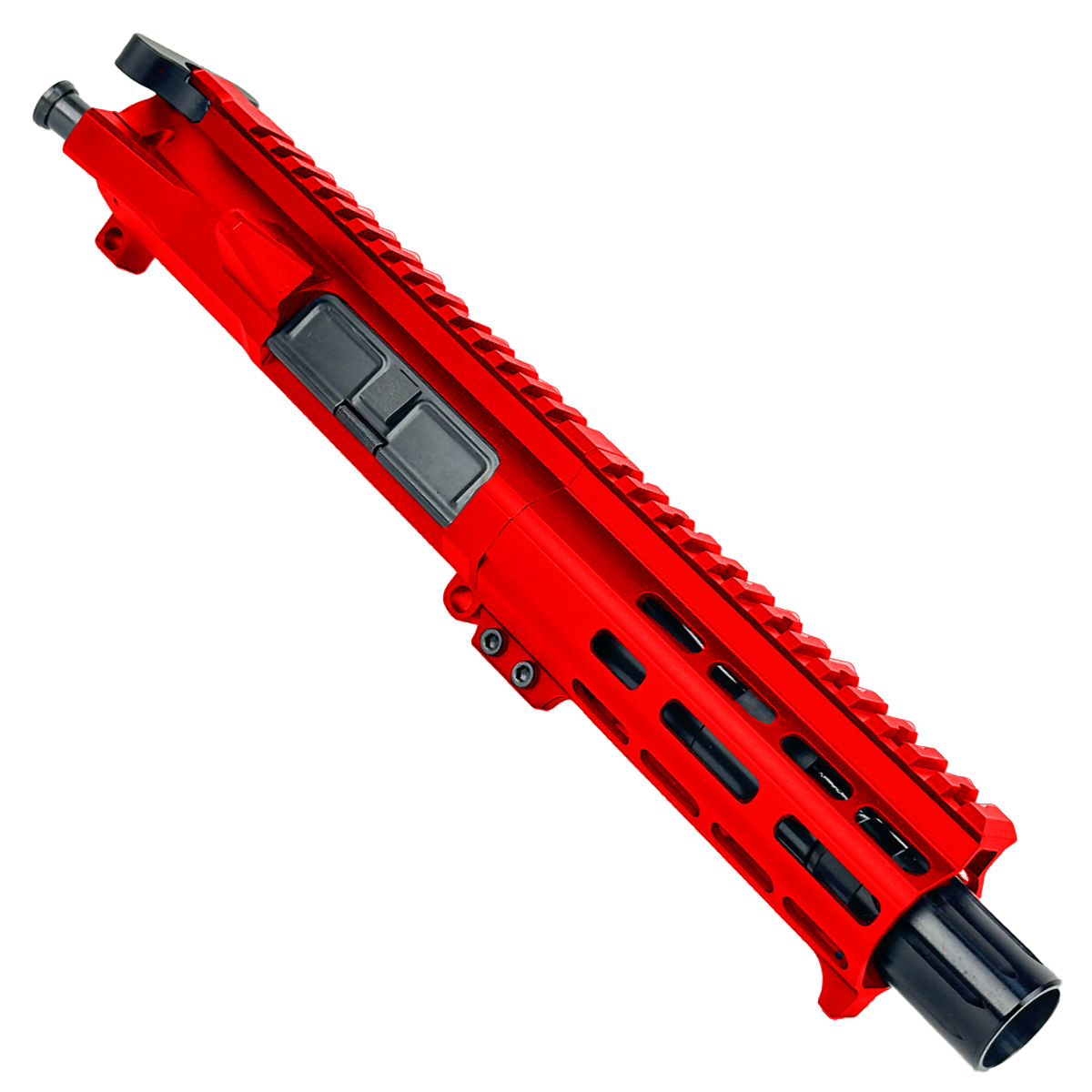 AR15 Billet Micro Pistol Build Kit .300 Blackout 5" Barrel 5" M-Lok Handguard - Red