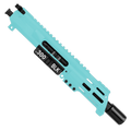 AR15 .300 Blackout Micro Pistol Upper Assembly 5" Barrel Custom 5" Top Cut Custom MLOK Handguard Complete w/ Charging Handle- Robins Egg Blue
