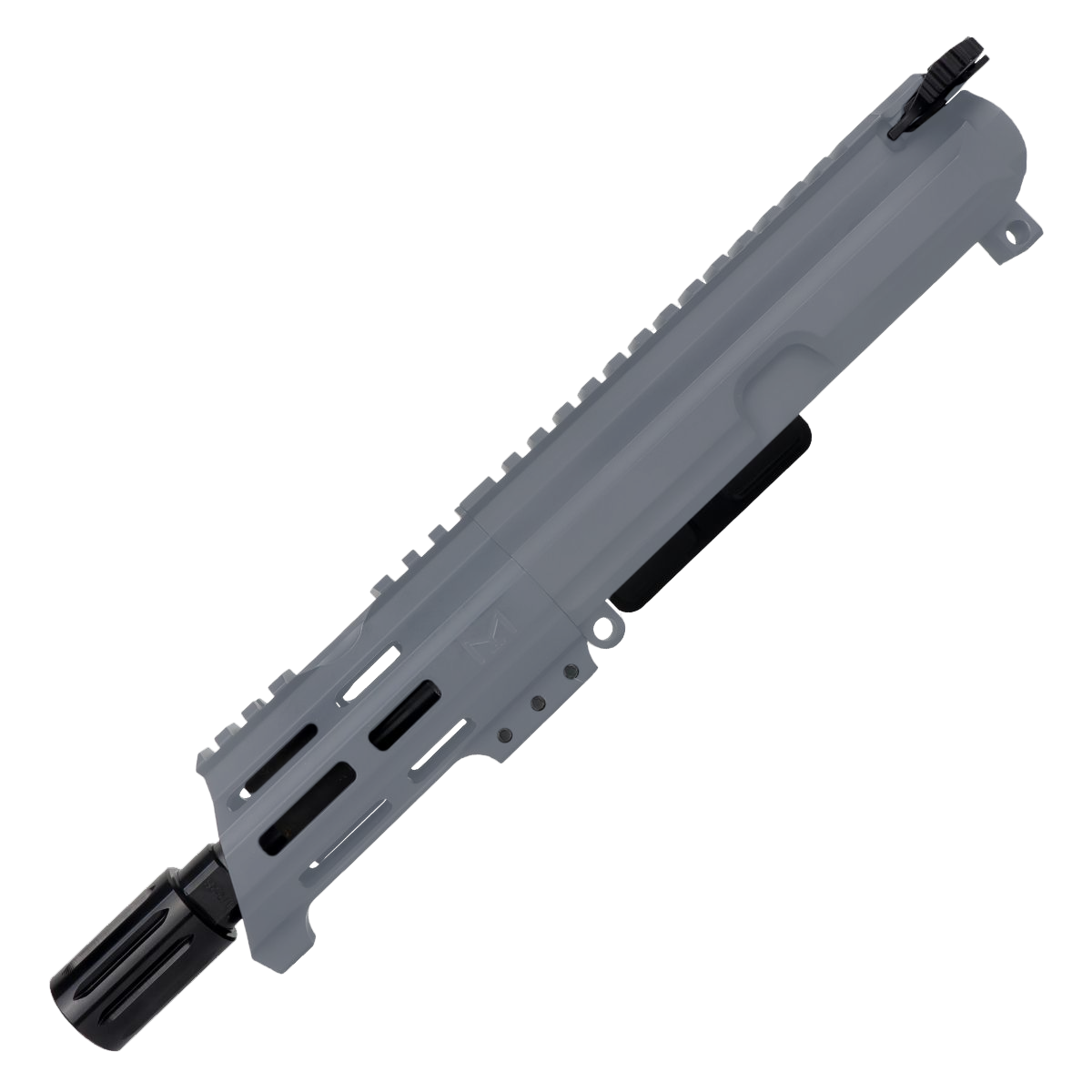 AR15 AR15 .300 Blackout Micro Pistol Upper Assembly 5" Barrel Custom 5" Top Cut Custom MLOK Handguard Complete w/ Charging Handle-Sniper Grey