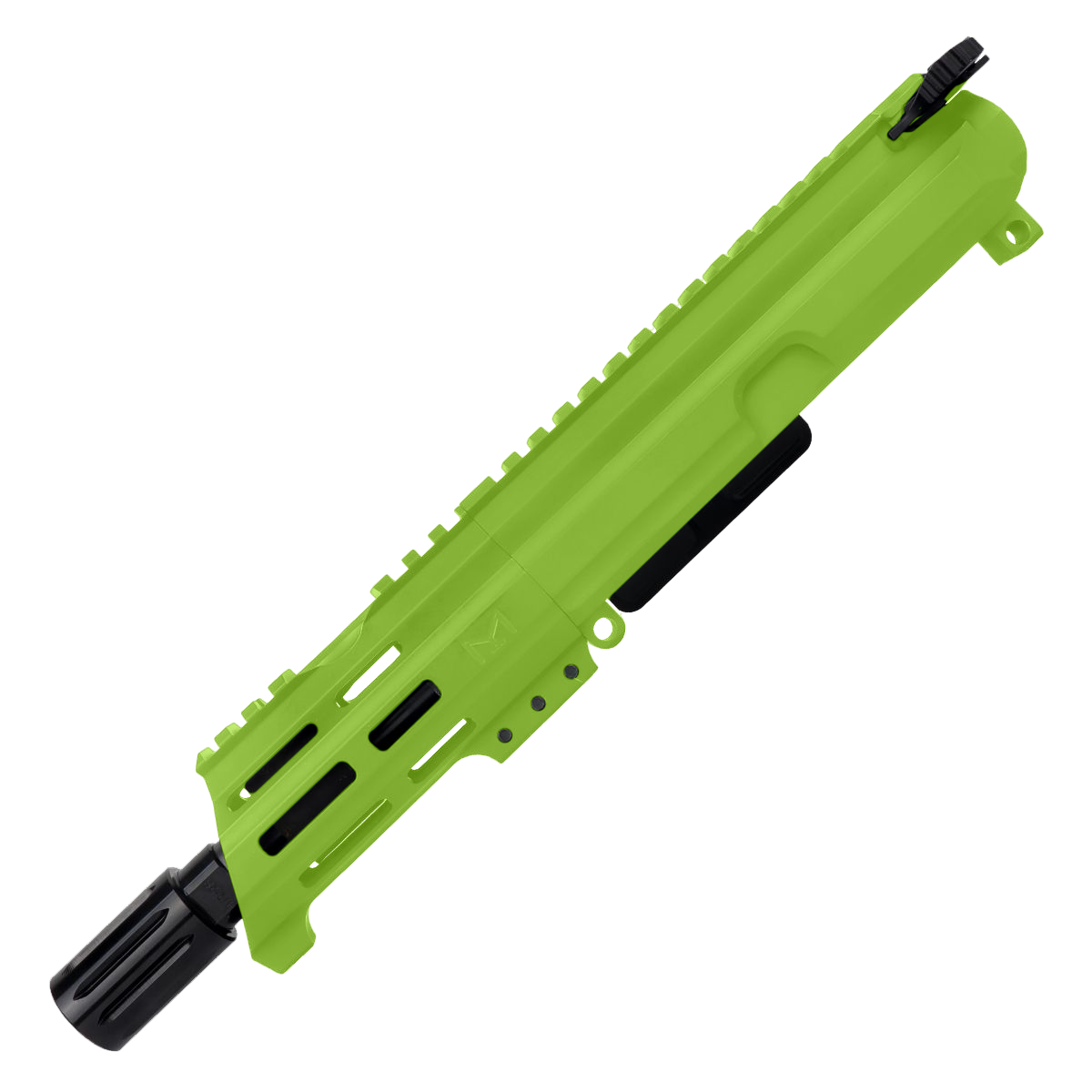 AR15 .300 Blackout Micro Pistol Upper Assembly 5" Barrel Custom 5" Top Cut Custom MLOK Handguard Complete w/ Charging Handle - Zombie Green