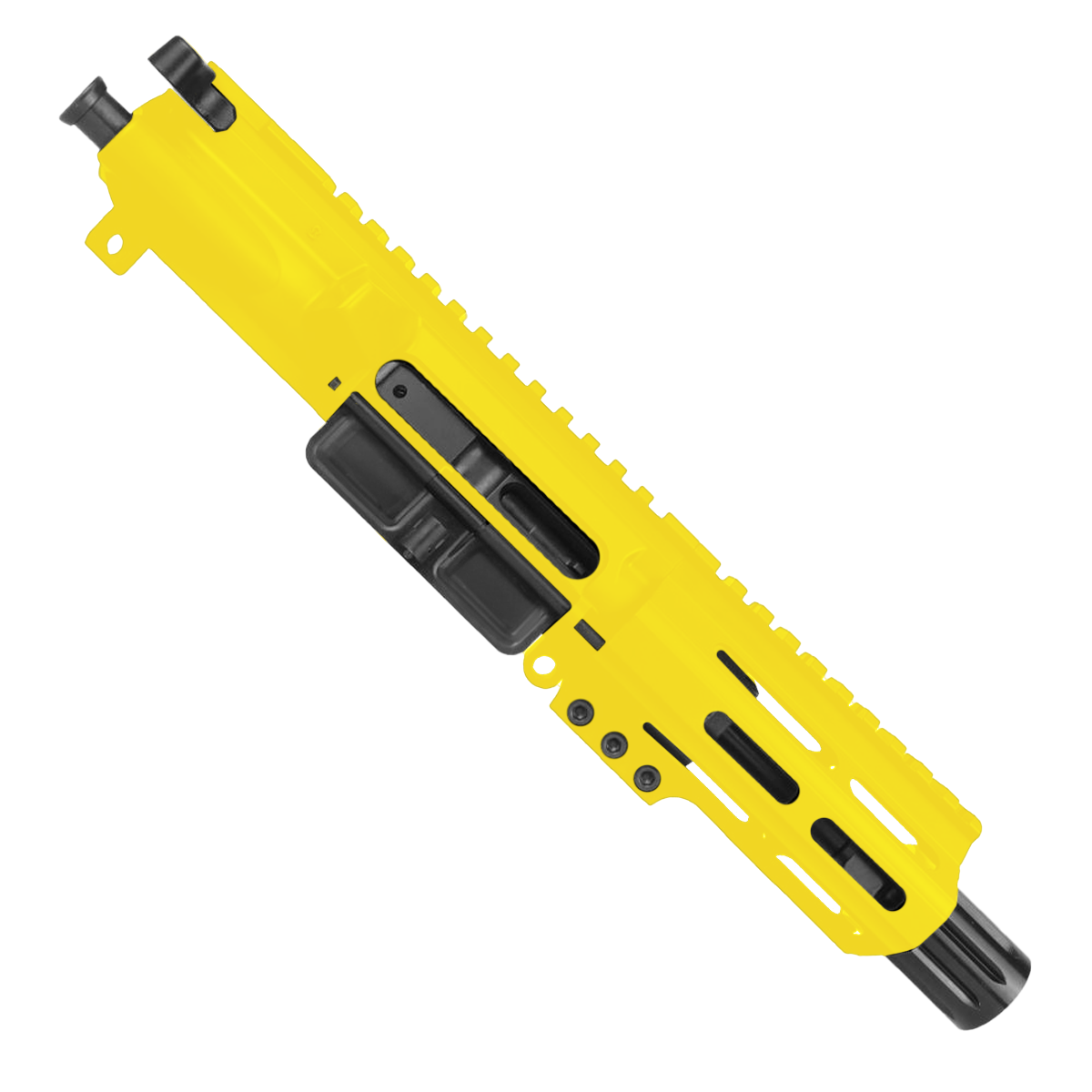 AR .40 S&W Pistol Upper Assembly 4" Barrel MLOK Handguard Complete w/ Charging Handle - Lemon Zest