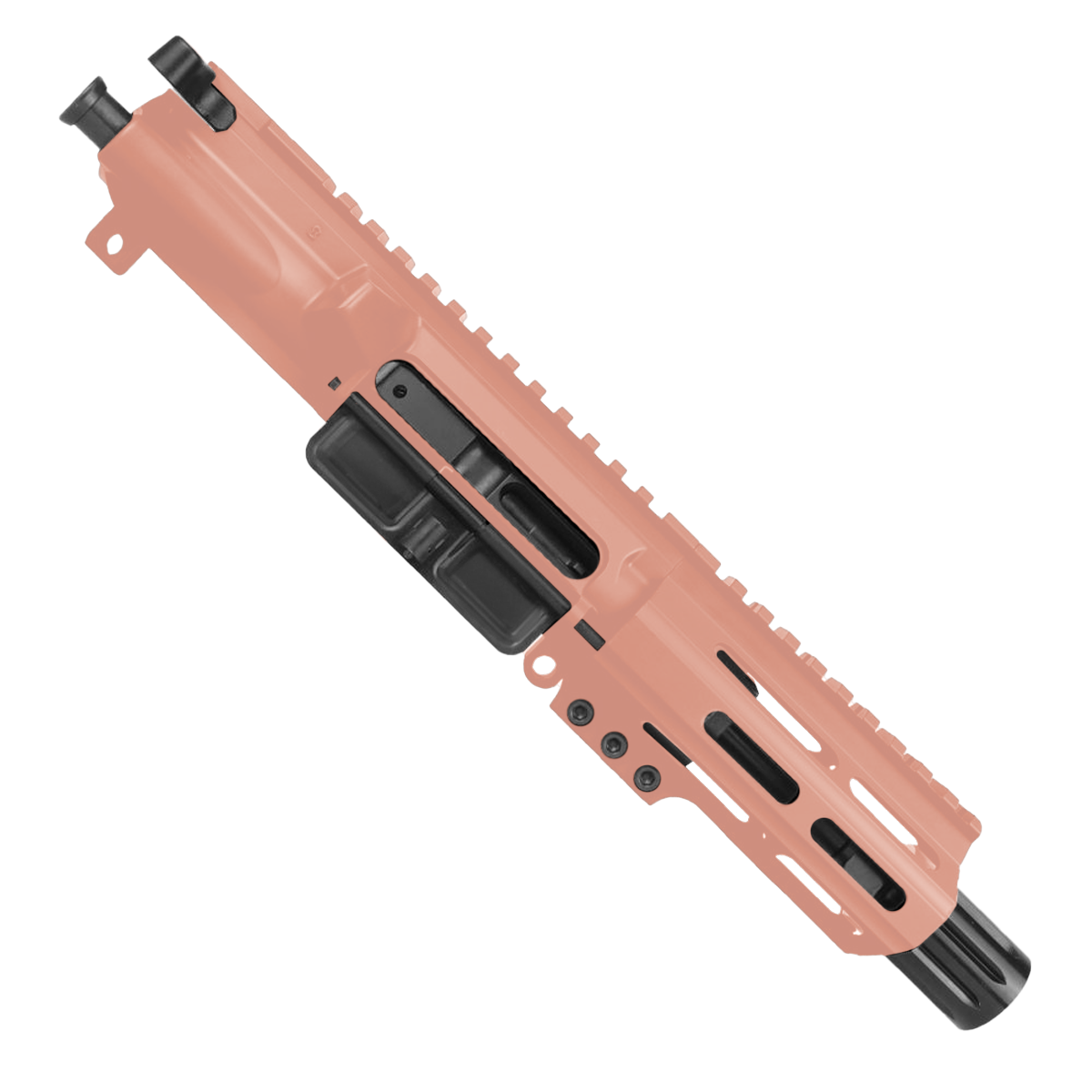 AR .40 S&W Pistol Upper Assembly 4" Barrel MLOK Handguard Complete w/ Charging Handle - Rose Gold
