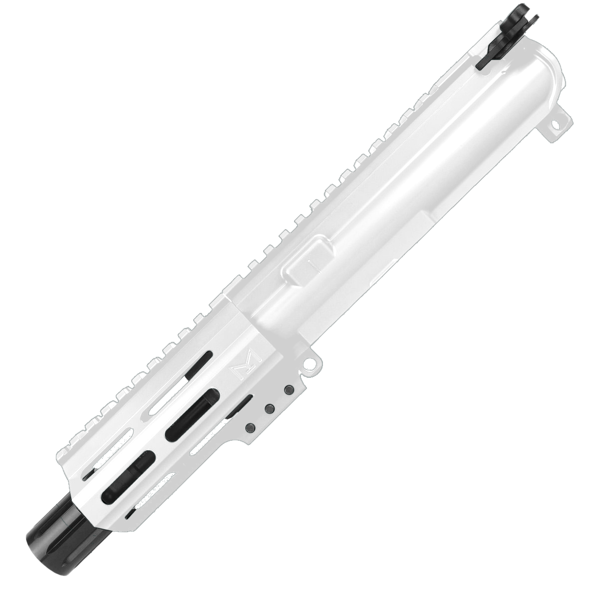 AR .40 S&W Pistol Upper Assembly 4" Barrel MLOK Handguard Complete w/ Charging Handle -White