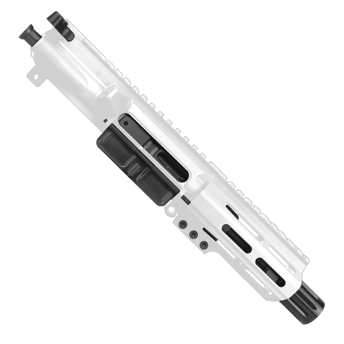 AR .40 S&W Pistol Upper Assembly 4" Barrel MLOK Handguard Complete w/ Charging Handle -White