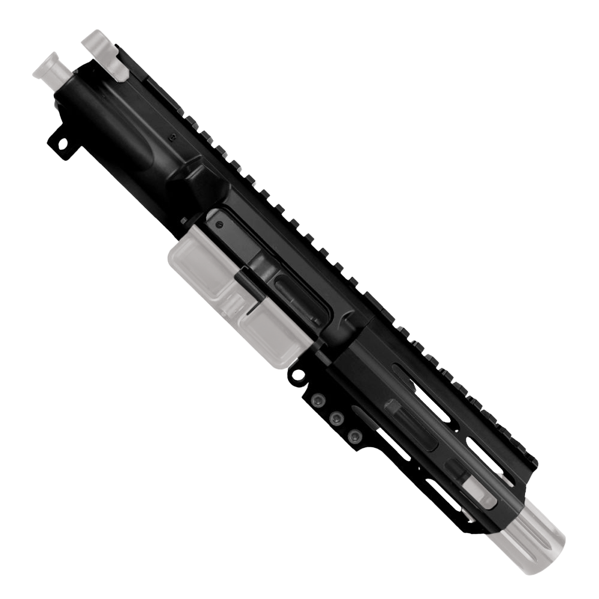 AR .40 S&W Two-Tone Pistol Upper Assembly 4" Barrel MLOK Handguard Complete w/ Charging Handle - Black and Silver