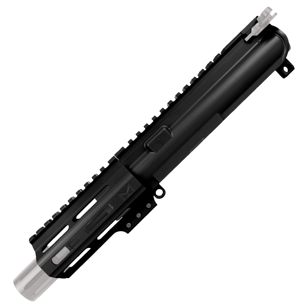 AR .40 S&W Two-Tone Pistol Upper Assembly 4" Barrel MLOK Handguard Complete w/ Charging Handle - Black and Silver