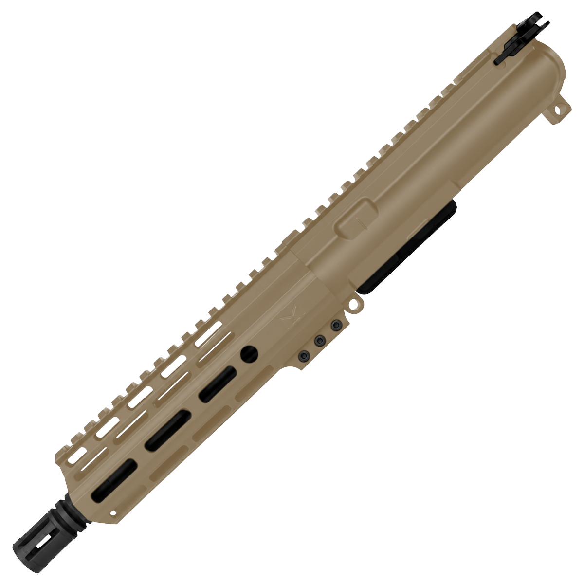 AR .40 S&W 7" Complete Upper Assembly 8" Barrel and 7" D-Cut MLOK Handguard - Magpul FDE