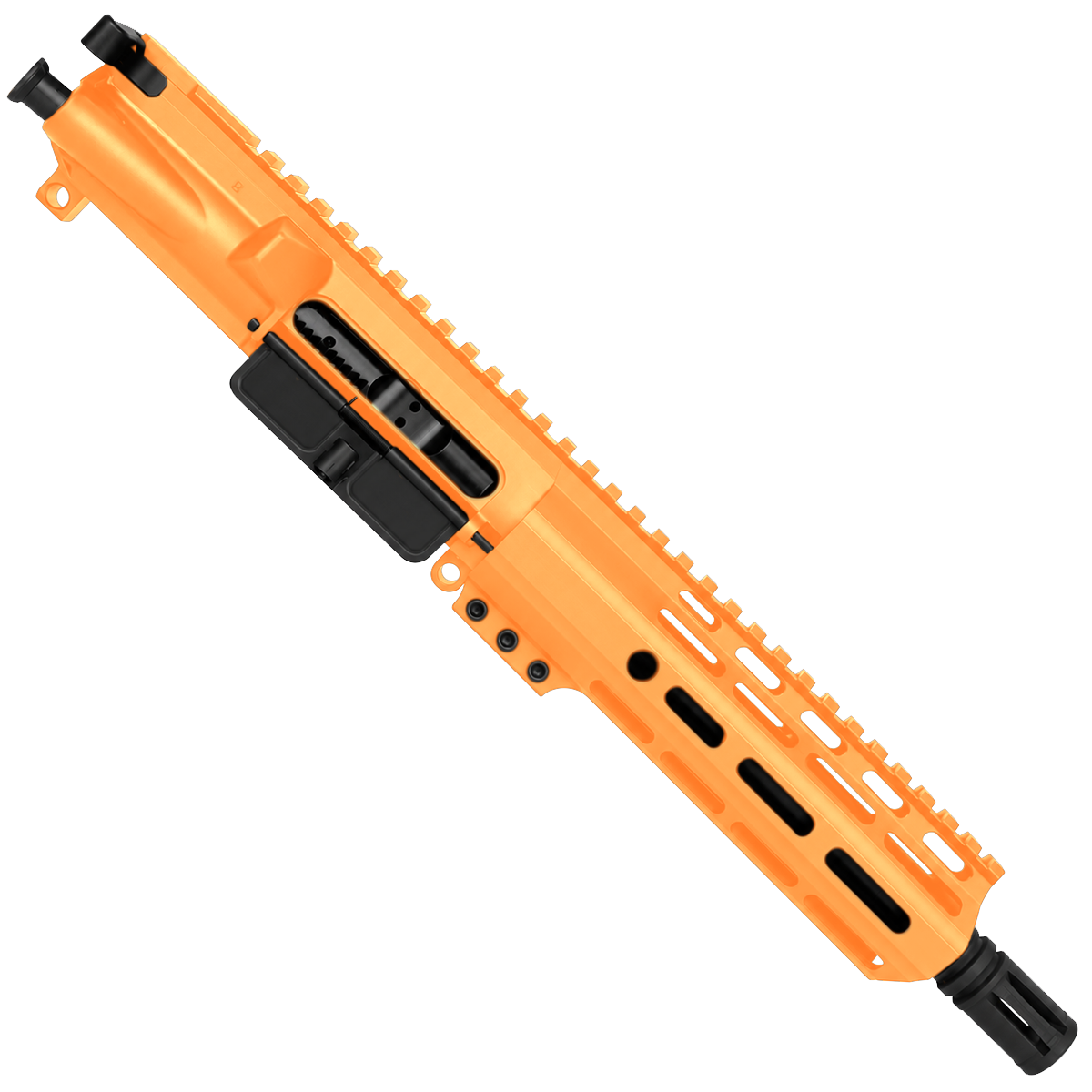AR .40 S&W 7" Complete Upper Assembly 8" Barrel and 7" D-Cut MLOK Handguard - Tequila Sunrise Orange