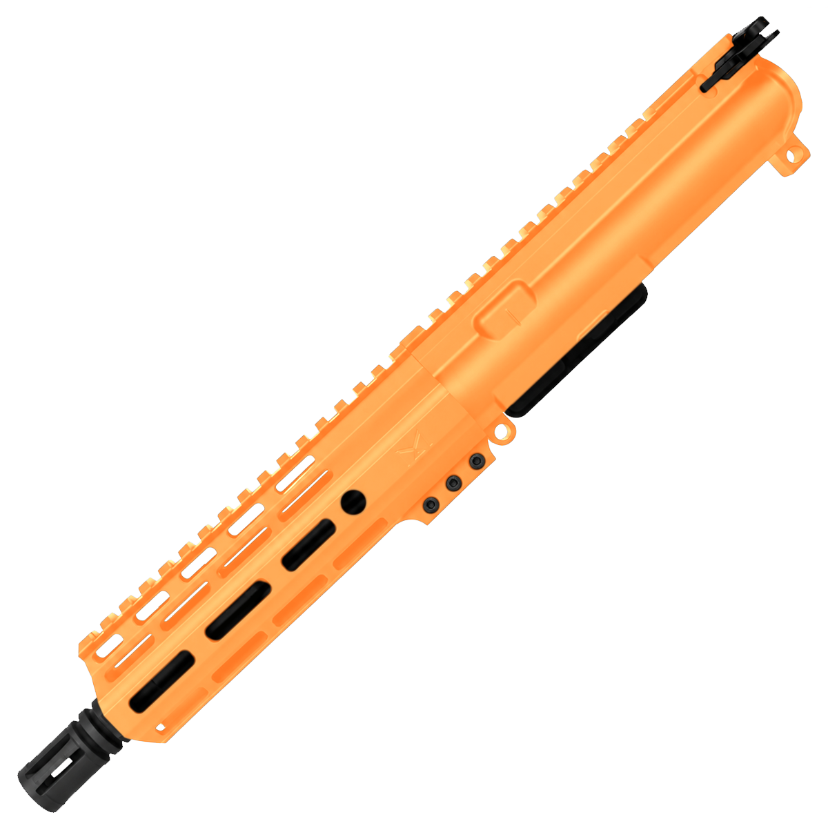 AR .40 S&W 7" Complete Upper Assembly 8" Barrel and 7" D-Cut MLOK Handguard - Tequila Sunrise Orange