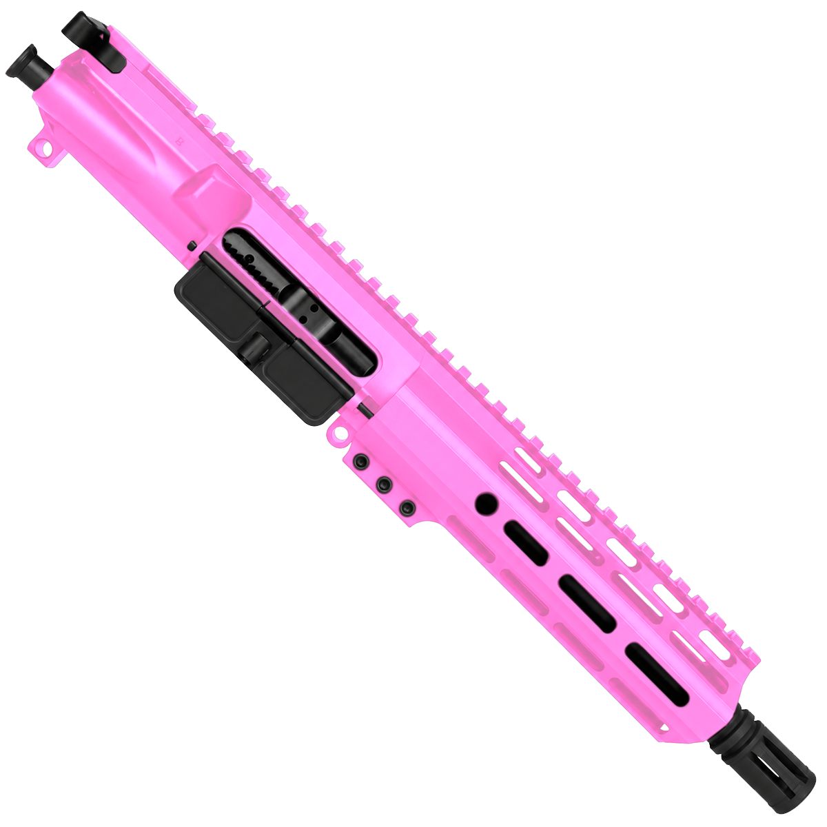 AR .40 S&W 7" Complete Upper Assembly 8" Barrel and 7" D-Cut MLOK Handguard - Sig Pink