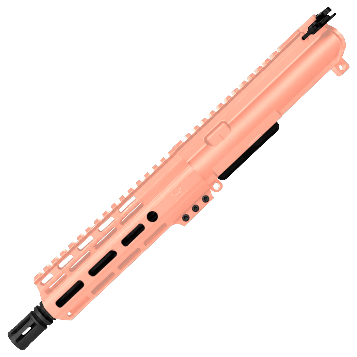 AR .40 S&W 7" Complete Upper Assembly 8" Barrel and 7" D-Cut MLOK Handguard - Rose Gold