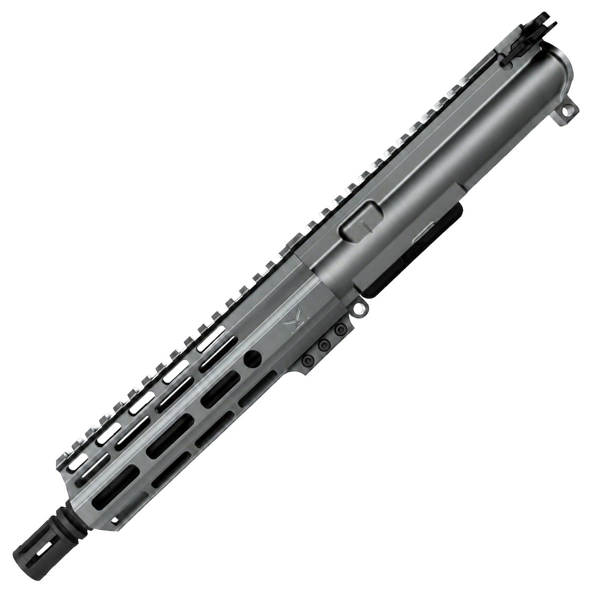 AR .40 S&W 7" Complete Upper Assembly 8" Barrel and 7" D-Cut MLOK Handguard - Tungsten Gray