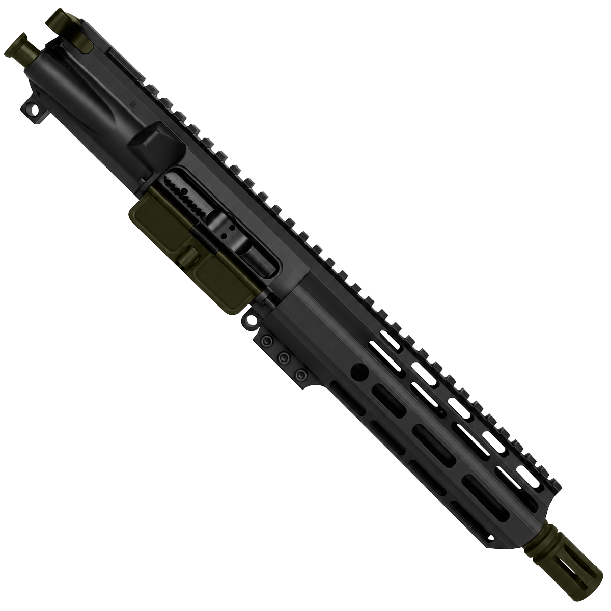 AR .40 S&W Two-Tone 7" Complete Upper Assembly 8" Barrel and 7" D-Cut MLOK Handguard - Black and Magpul ODG