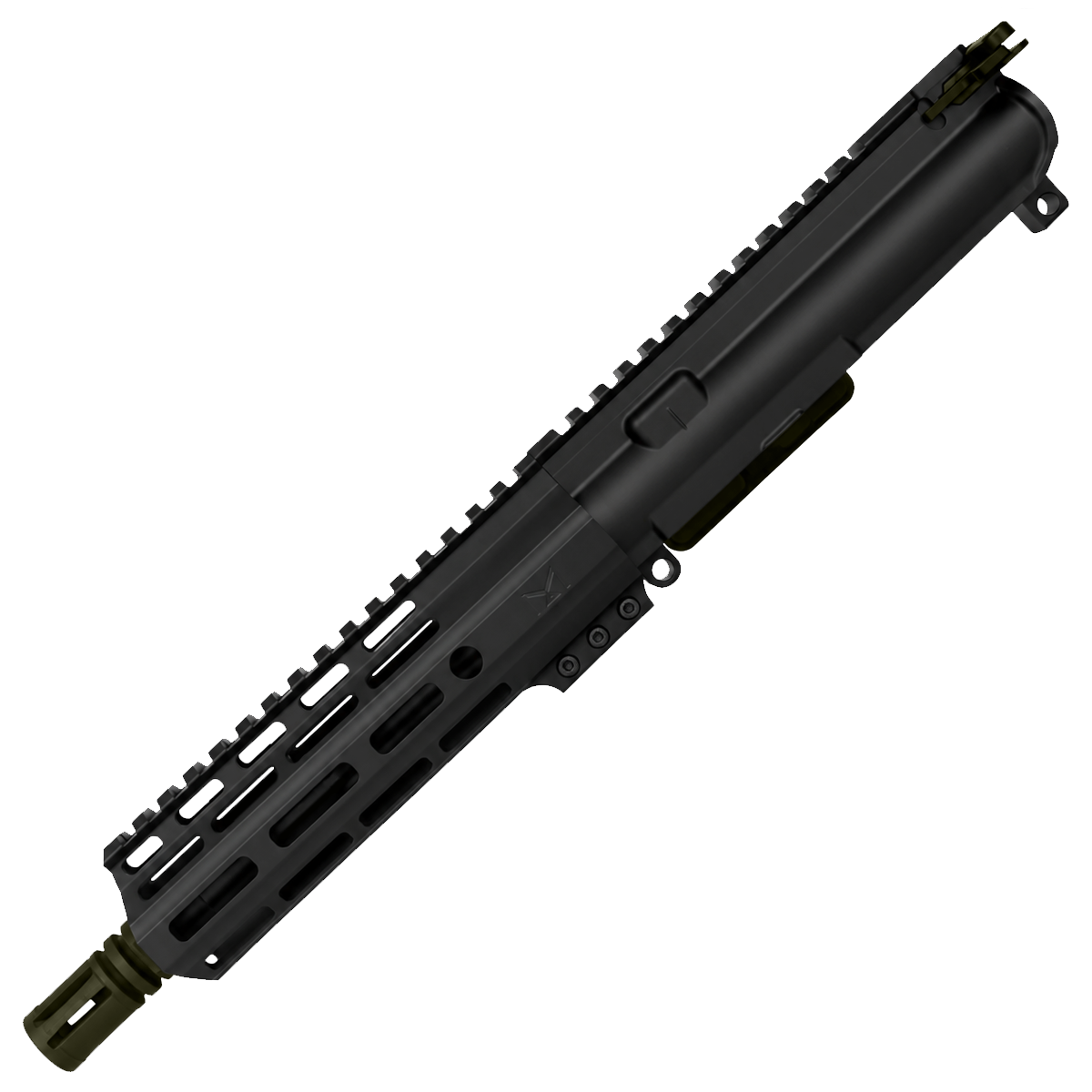 AR .40 S&W Two-Tone 7" Complete Upper Assembly 8" Barrel and 7" D-Cut MLOK Handguard - Black and Magpul ODG