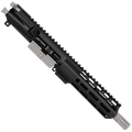AR .40 S&W Two-Tone 7" Complete Upper Assembly 8" Barrel and 7" D-Cut MLOK Handguard - Black and Glacier Silver