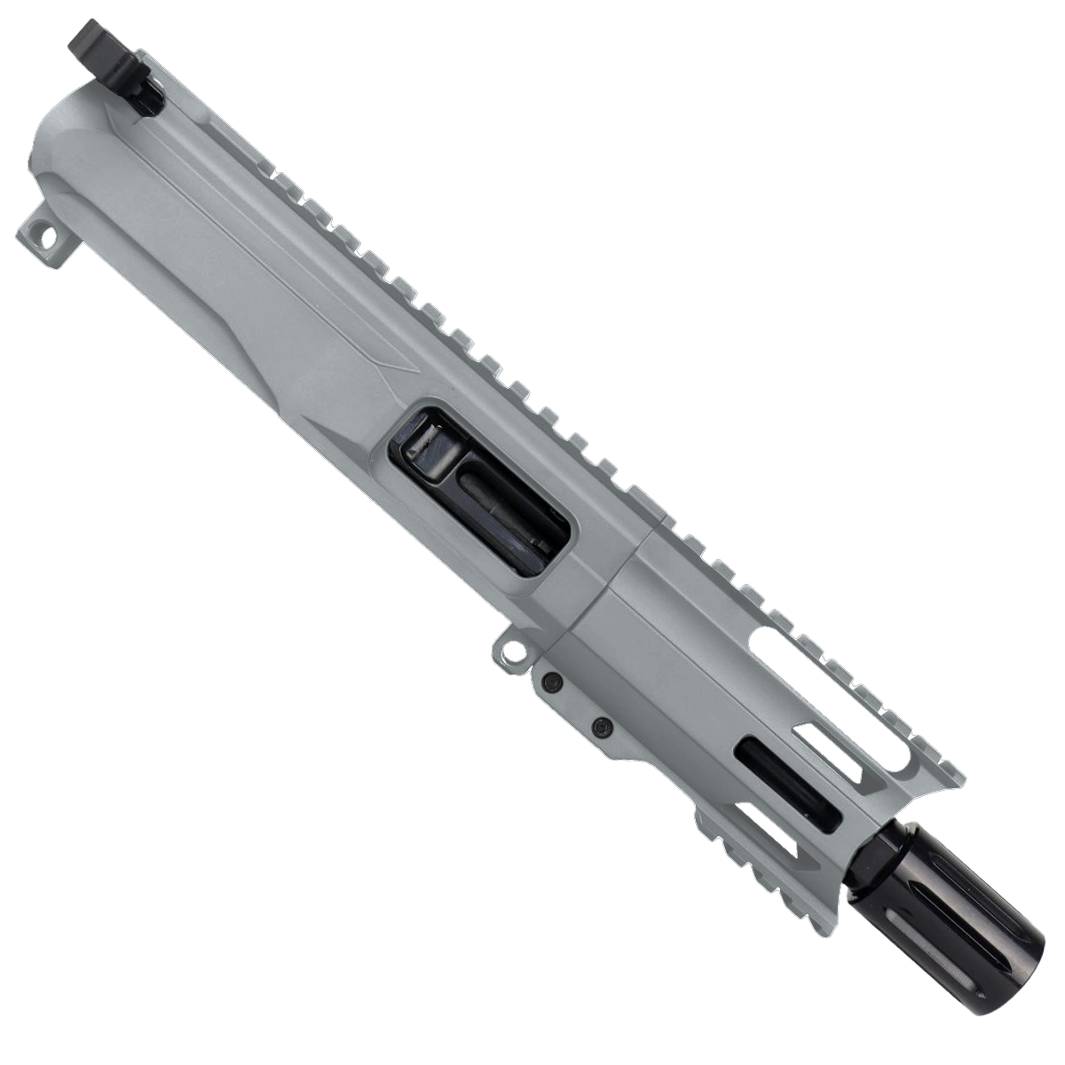 AR40 .40 S&W Pistol Billet Upper Assembly 4" Barrel MLOK Handguard Complete w/ Charging Handle - Tungsten Gray