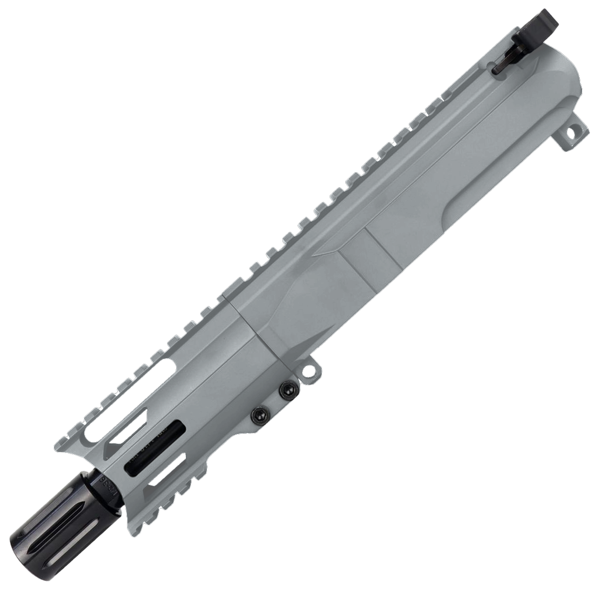 AR40 .40 S&W Pistol Billet Upper Assembly 4" Barrel MLOK Handguard Complete w/ Charging Handle - Tungsten Gray