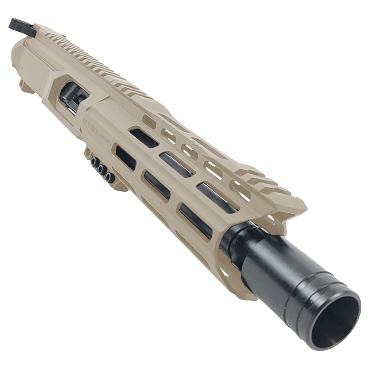 AR40 40 S&W Pistol Billet Upper Assembly 8" Barrel Custom Hybrid MLOK Handguard Complete w/ Charging Handle - Flat Dark Earth