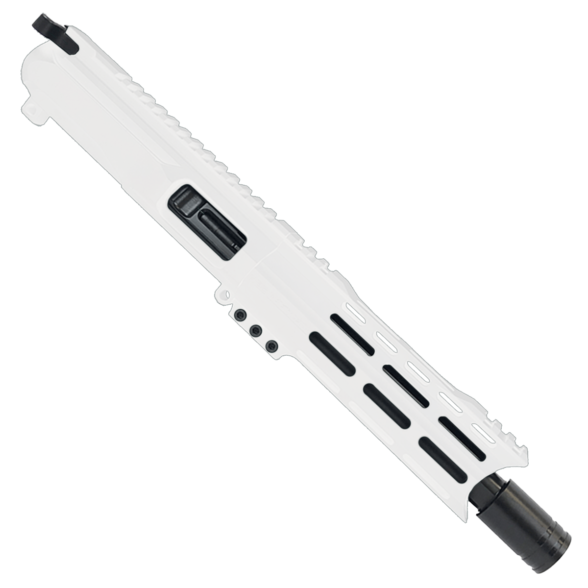 AR40 40 S&W Pistol Billet Upper Assembly 8" Barrel Custom Hybrid MLOK Handguard Complete w/ Charging Handle - Storm Trooper White