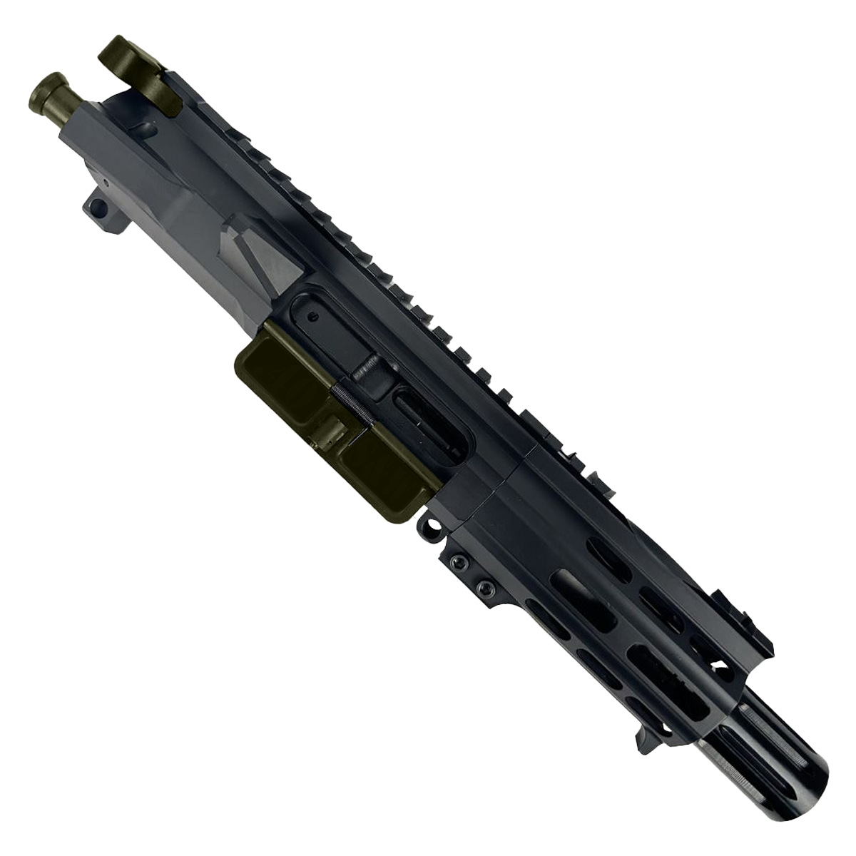 AR .40 S&W Two-Tone Billet Pistol Upper Assembly 4" Barrel Custom MLOK Handguard Complete w/ Charging Handle- Black and Magpul ODG