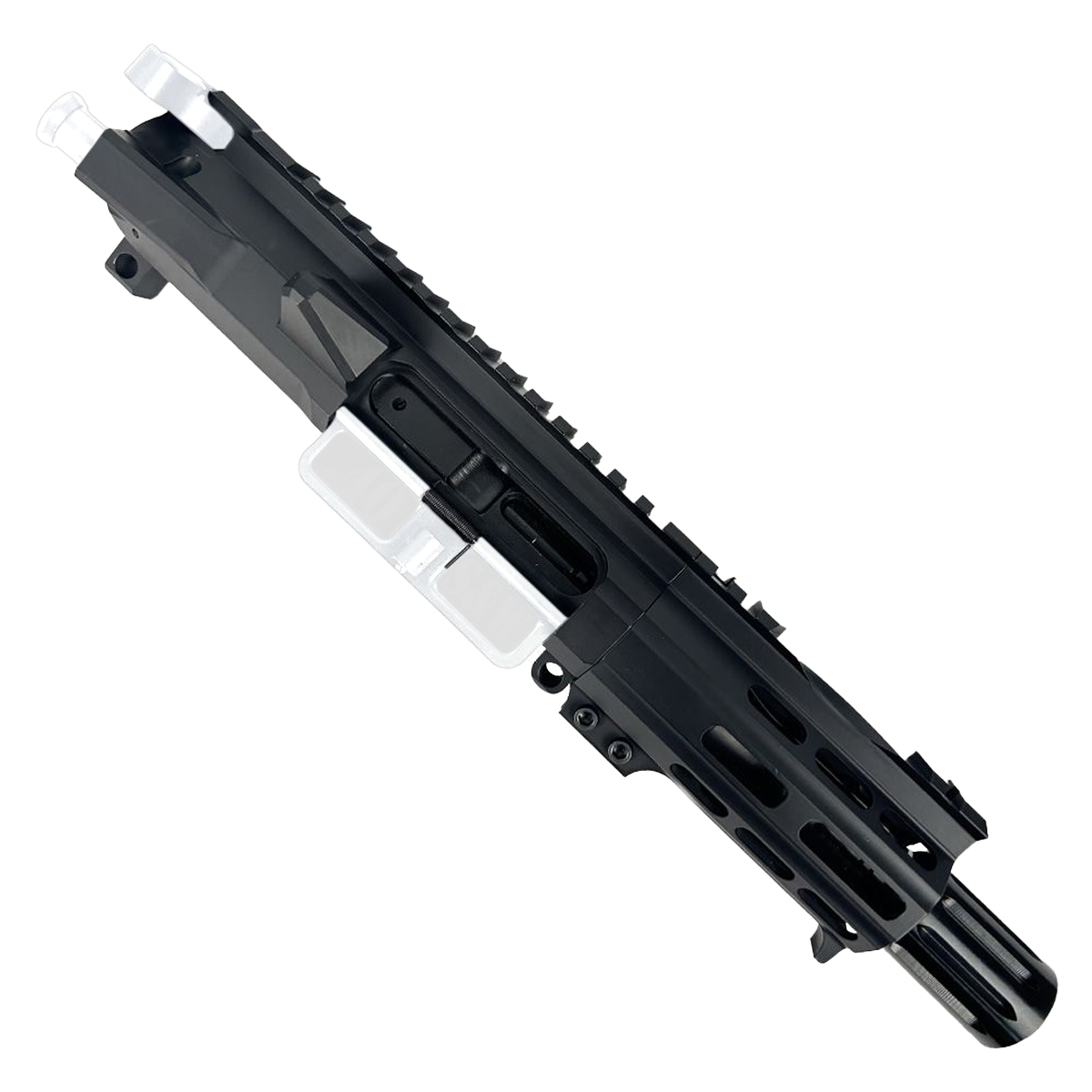 AR .40 S&W Two-Tone Billet Pistol Upper Assembly 4" Barrel Custom MLOK Handguard Complete w/ Charging Handle- Black and Storm Trooper White