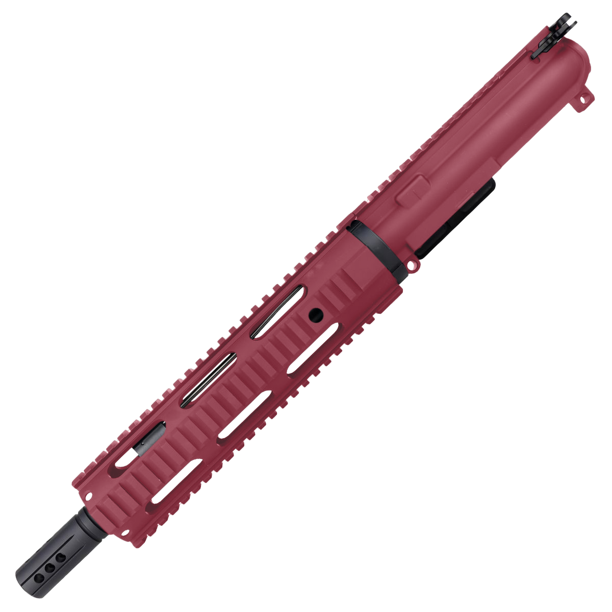 AR15 7.62x39 Pistol Upper Assembly 10" Quadrail Handguard Complete w/ Charging Handle - Cranberry Frost