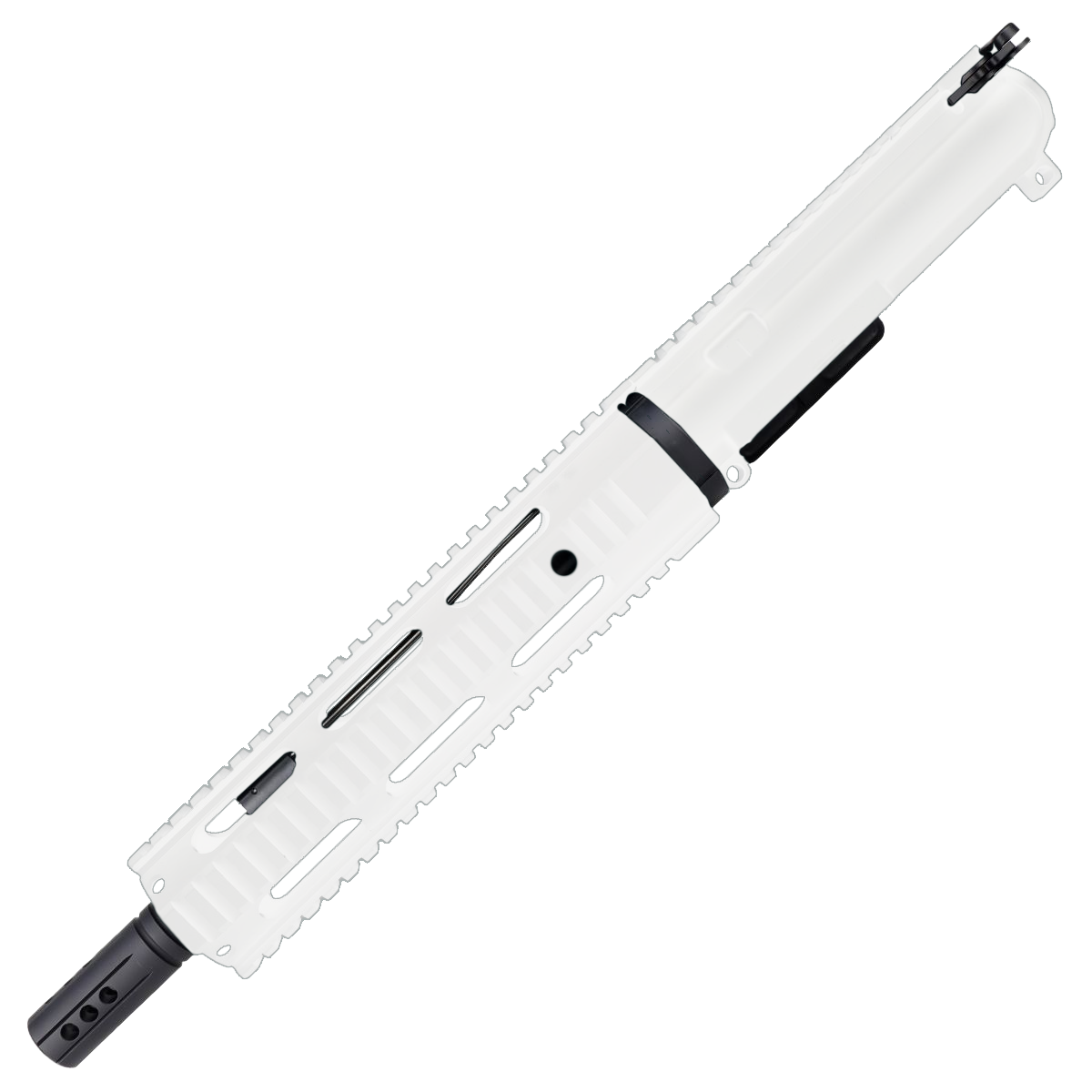 AR15 7.62x39 Pistol Upper Assembly 10" Quadrail Handguard Complete w/ Charging Handle - White