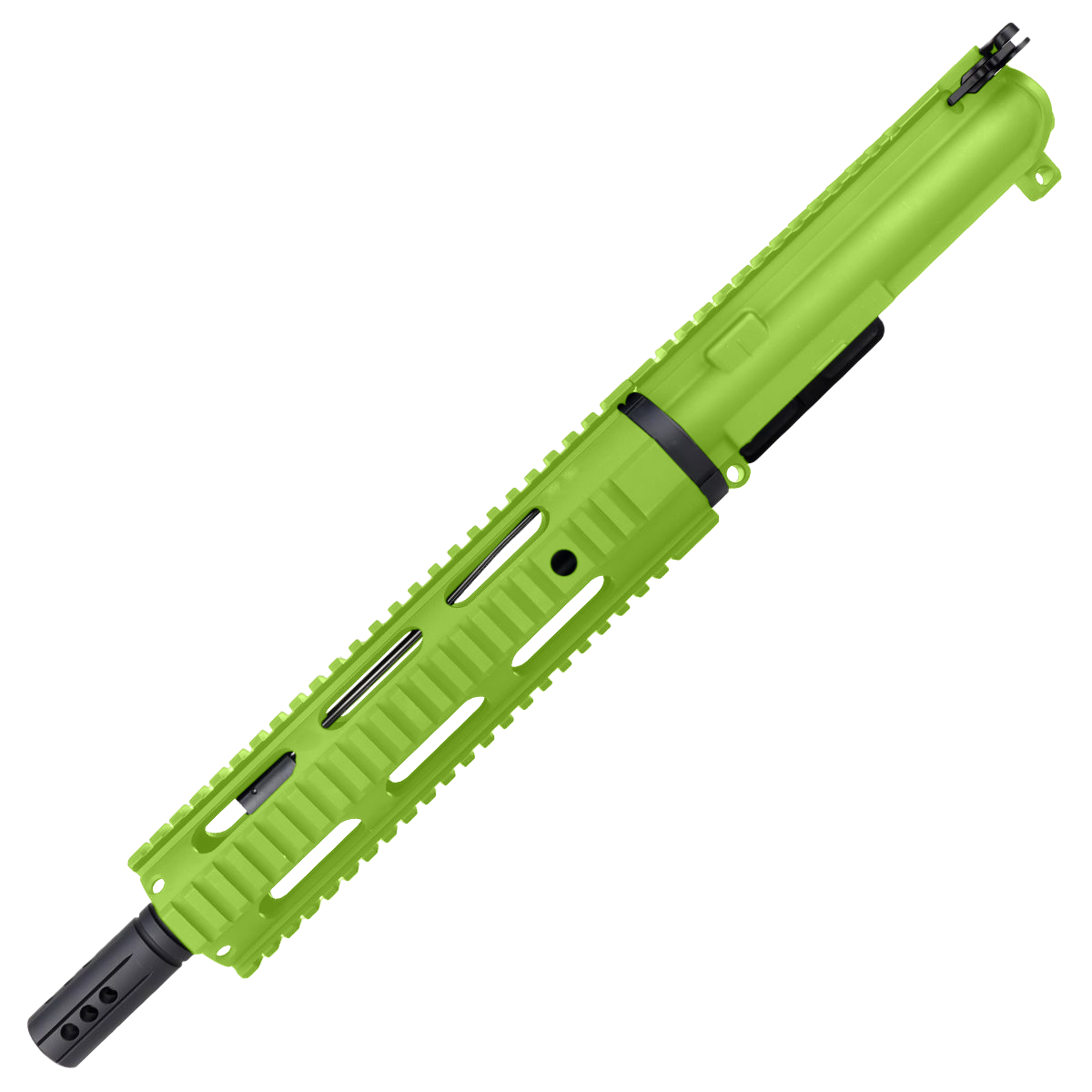 AR15 7.62x39 Pistol Upper Assembly 10" Quadrail Handguard Complete w/ Charging Handle - Zombie Green