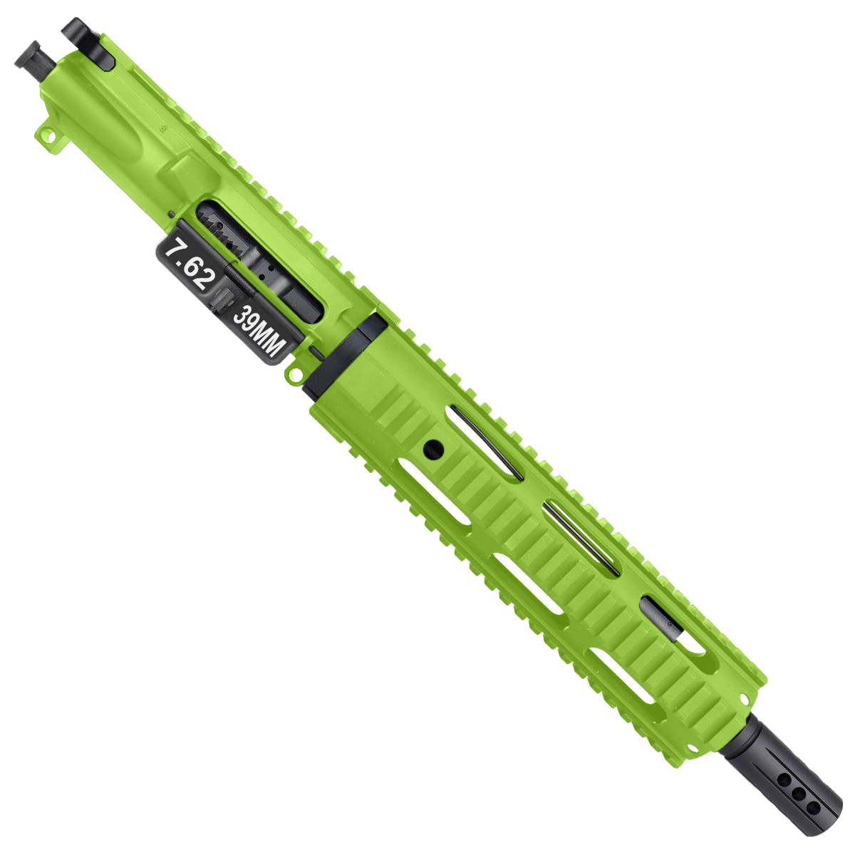 AR15 7.62x39 Pistol Upper Assembly 10" Quadrail Handguard Complete w/ Charging Handle - Zombie Green