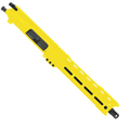 AR15 7.62x39mm Pistol Upper Assembly 10" Barrel Custom 10" Top Cut Hybrid MLOK Handguard Complete w/ Charging Handle - Lemon Zest