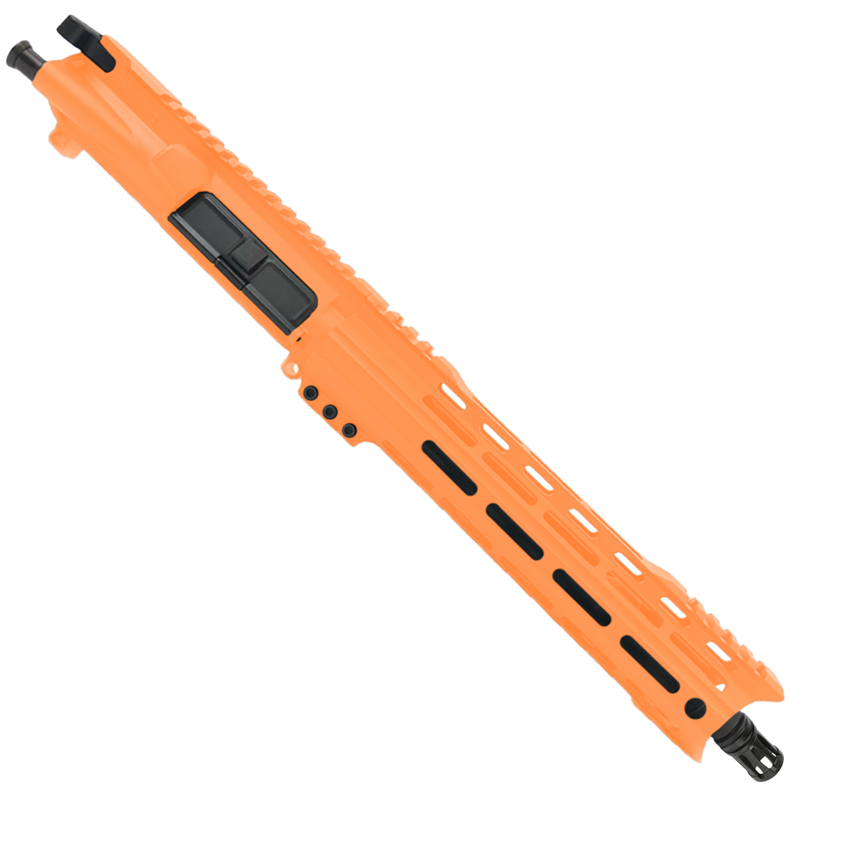 AR15 7.62x39mm Pistol Upper Assembly 10" Barrel Custom 10" Top Cut Hybrid MLOK Handguard Complete w/ Charging Handle - Tequila Sunrise Orange