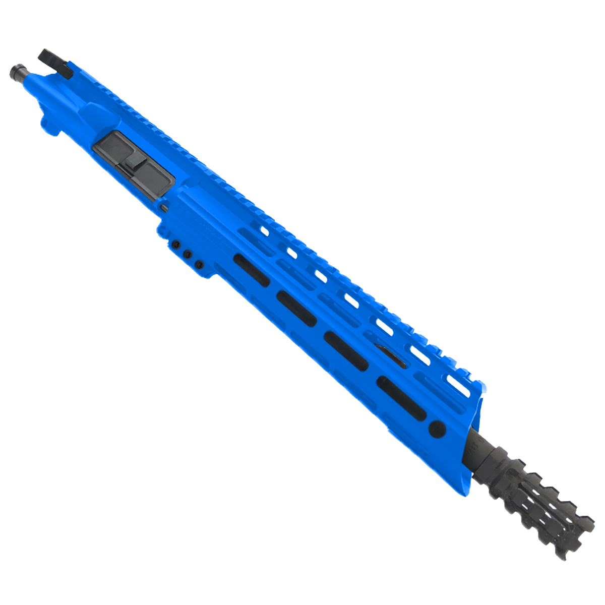 AR15 7.62x39mm Pistol Upper Assembly 10" Barrel Custom 10" Slanted MLOK Handguard Complete w/ Charging Handle - Flame Blue