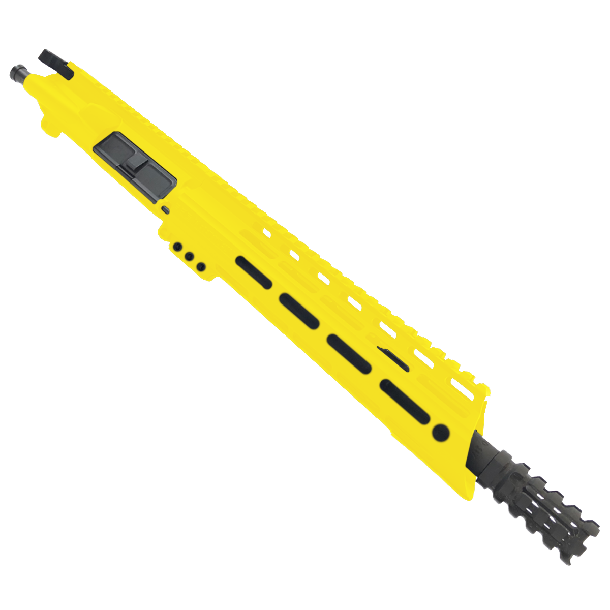 AR15 7.62x39mm Pistol Upper Assembly 10" Barrel Custom 10" Slanted MLOK Handguard Complete w/ Charging Handle - Lemon Zest
