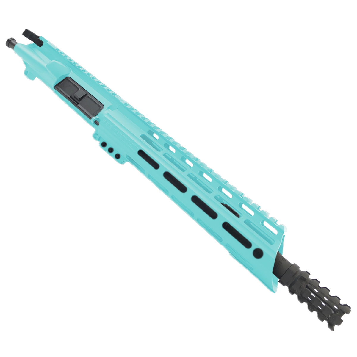 AR15 7.62x39mm Pistol Upper Assembly 10" Barrel Custom 10" Slanted MLOK Handguard Complete w/ Charging Handle - Robins Egg Blue