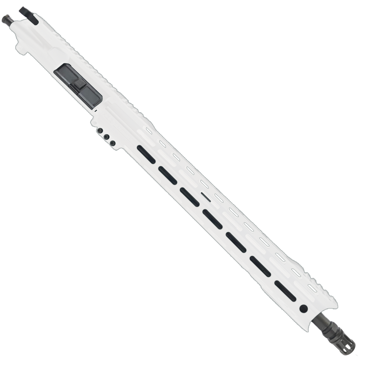 AR15 7.62x39mm Rifle Upper Assembly 16" Barrel Custom 15" Top Cut Hybrid MLOK Handguard Complete w/ Charging Handle - Storm Trooper White