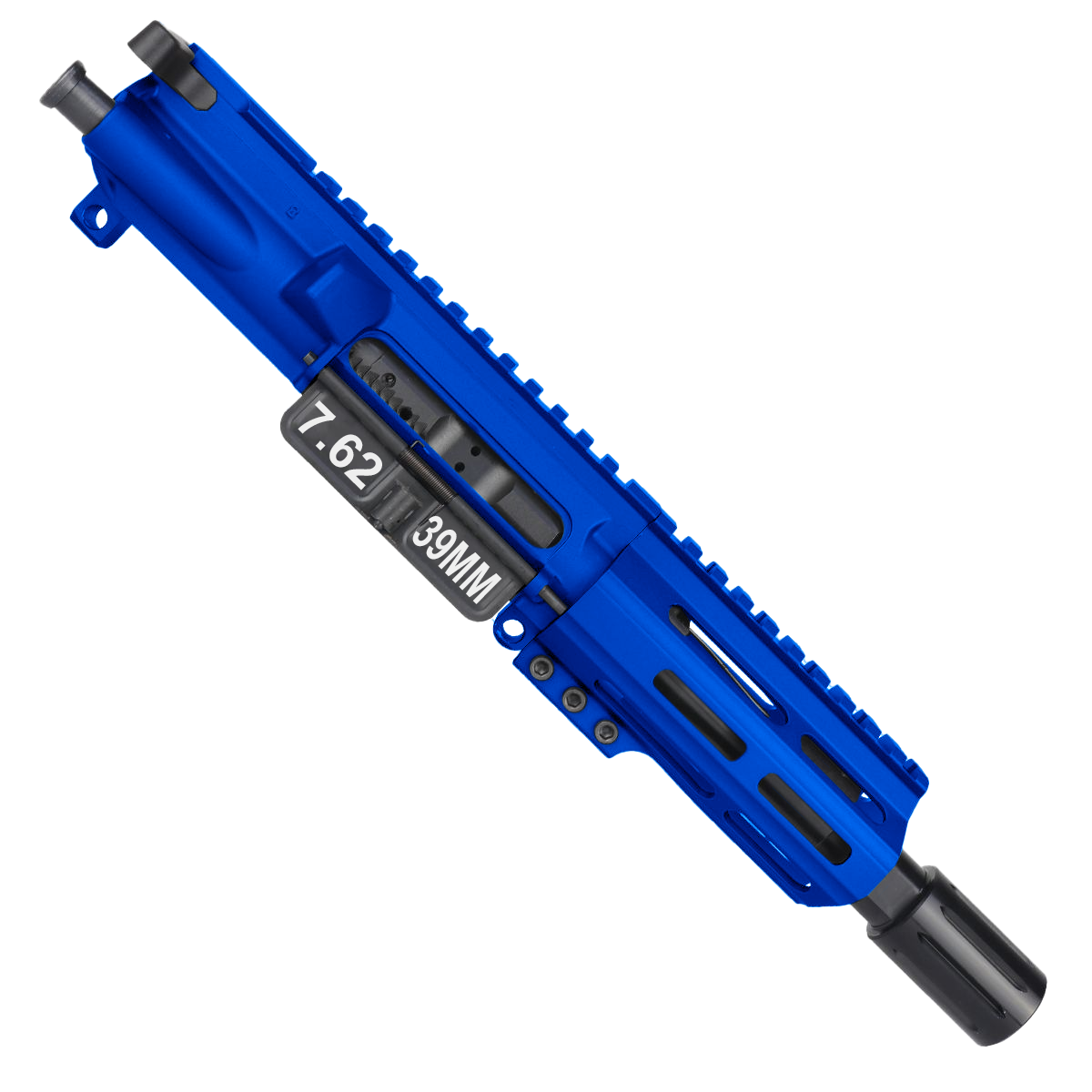 AR15 7.62x39 Micro Pistol Build Kit 5" Barrel 4" M-Lok Handguard - Flame Blue