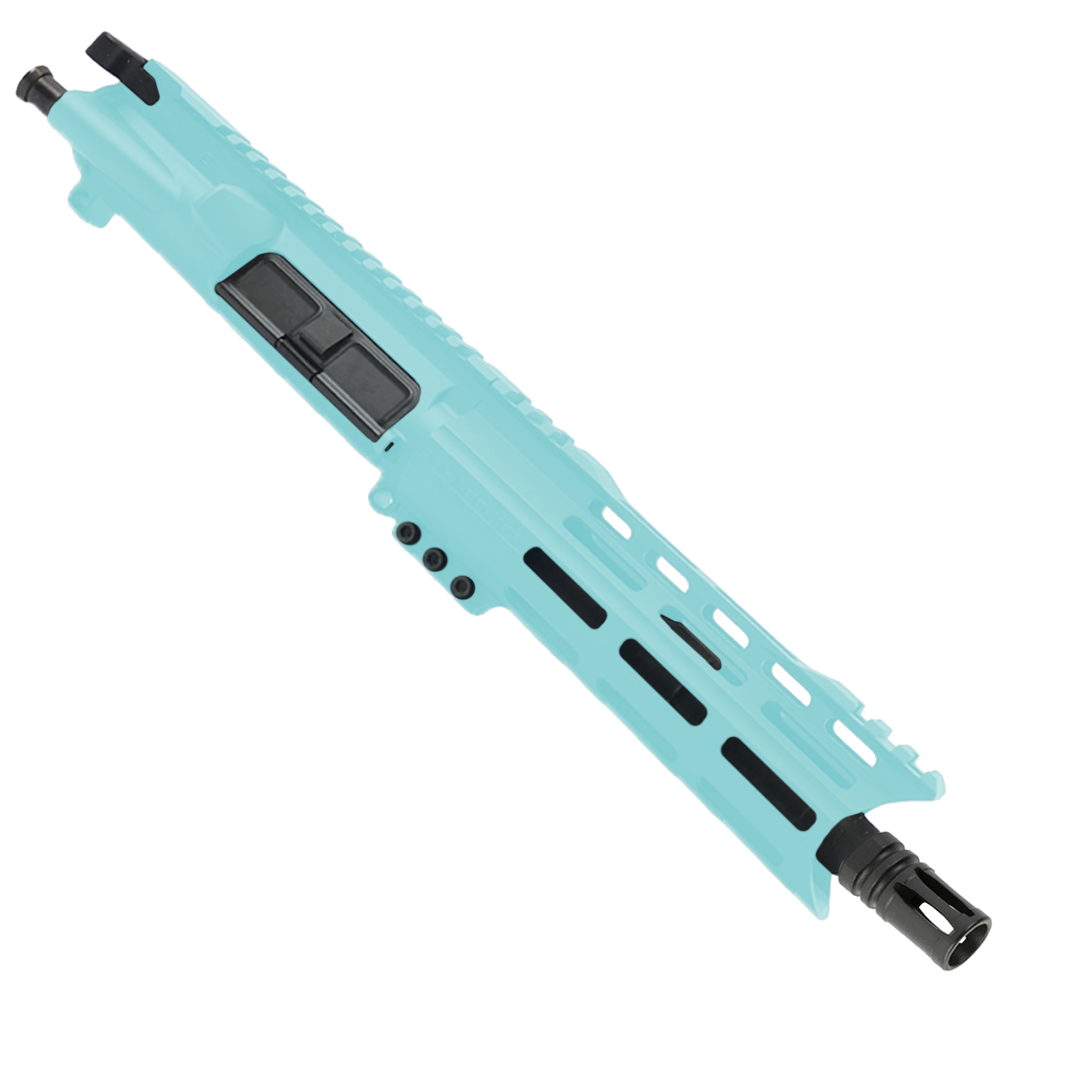 AR47 7.62x39mm Pistol Upper Assembly 7" Barrel Custom 7" Top Cut Hybrid MLOK Handguard Complete w/ Charging Handle - Robins Egg Blue